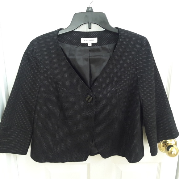 Nine West Black/White Poncho Sz 8 - Picture 1 of 7